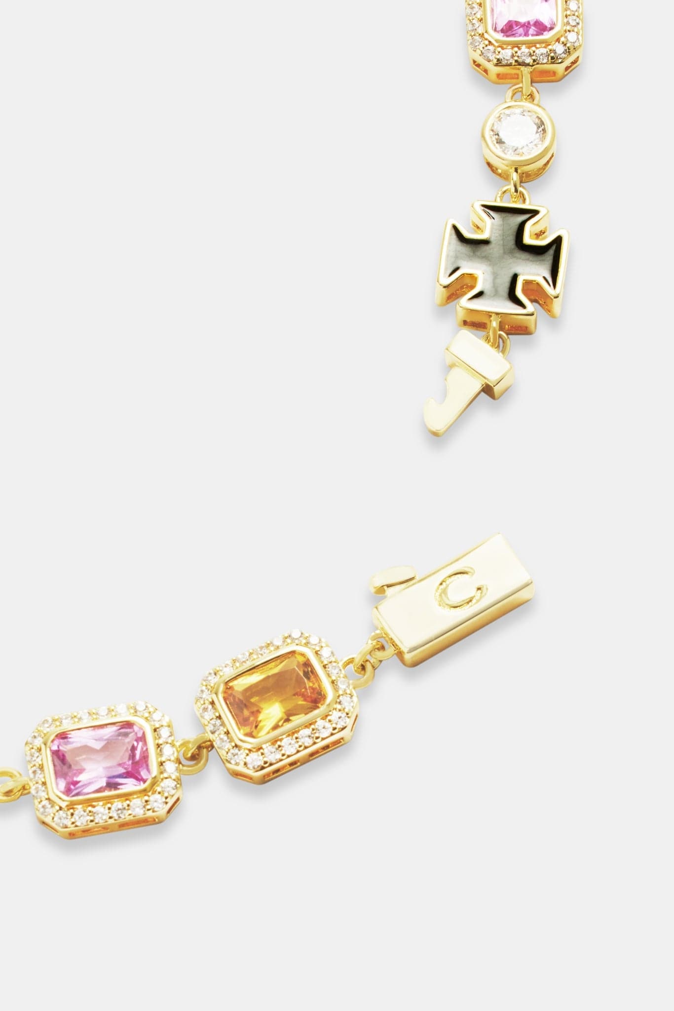 Cernucci Multi Gemstone Motif Necklace - Gold - 10mm - Kick Game
