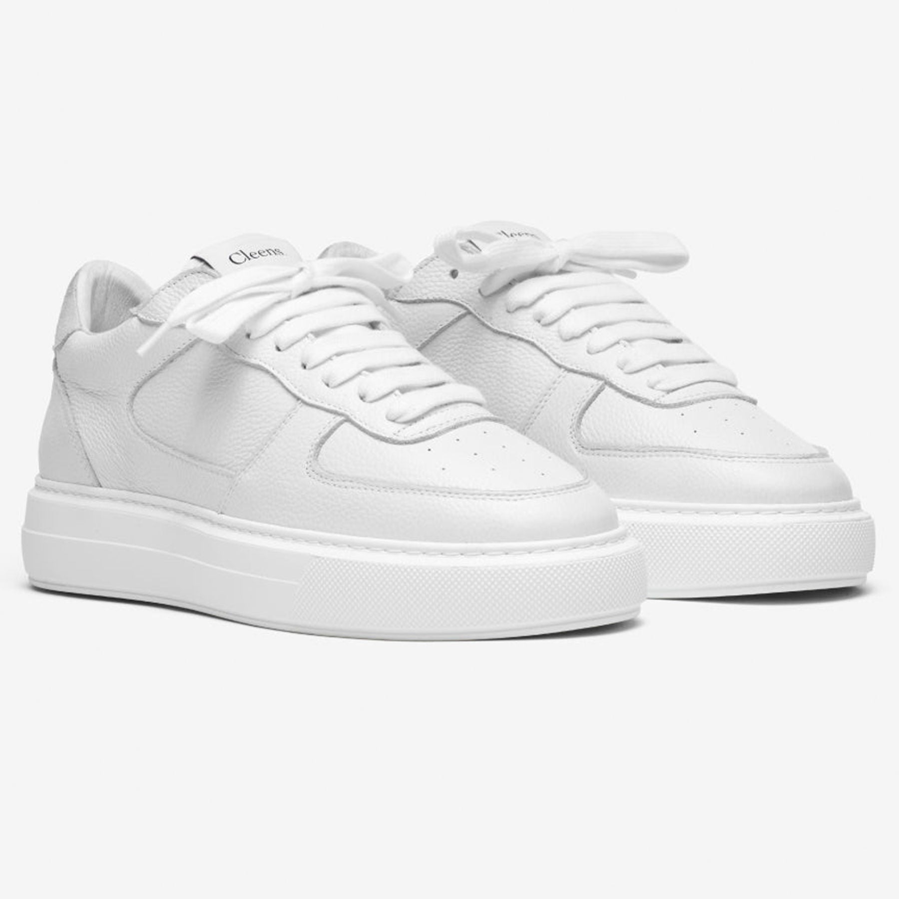 Cleens Court Trainer 'White Tumbled Leather' - Kick Game