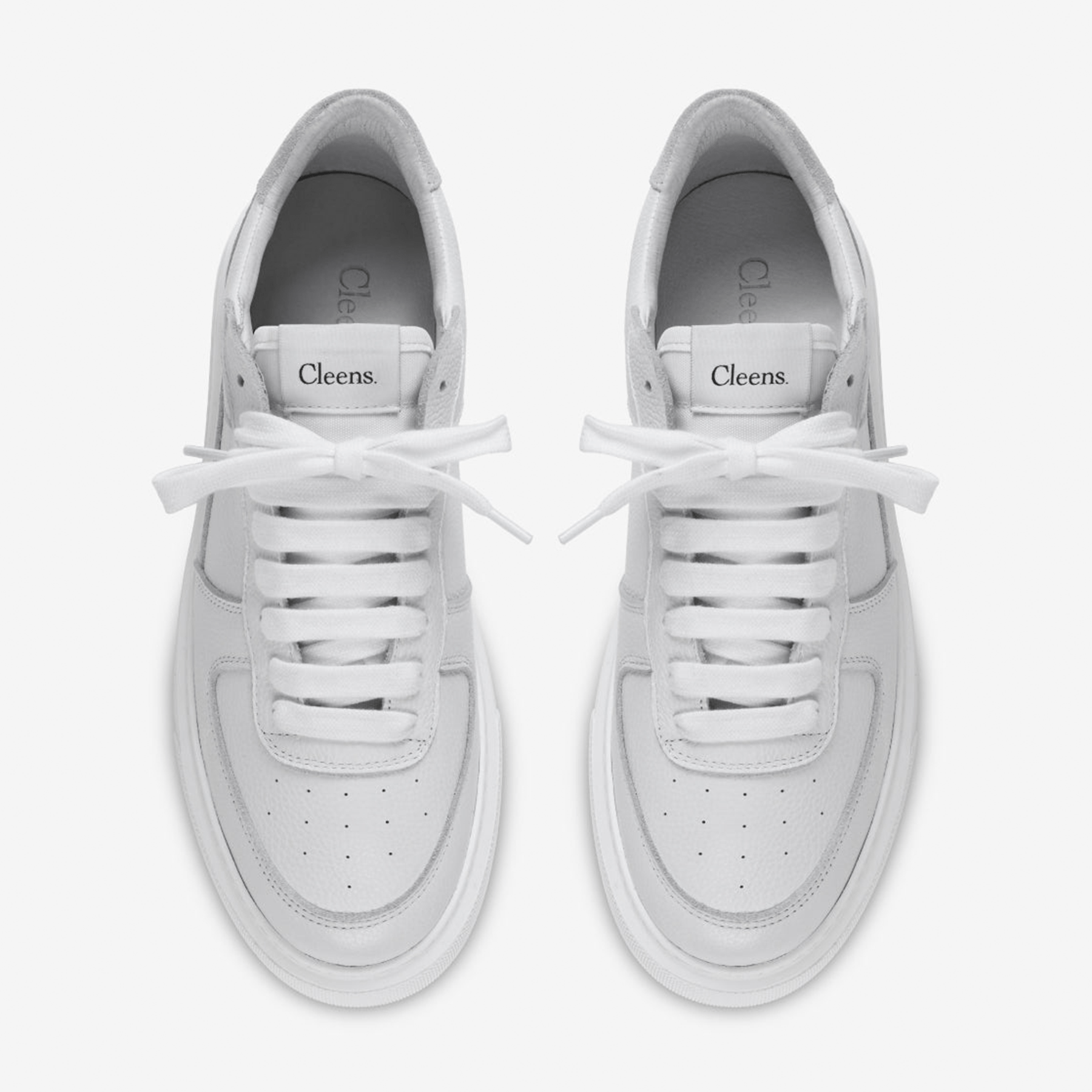 Cleens Court Trainer 'White Tumbled Leather' - Kick Game
