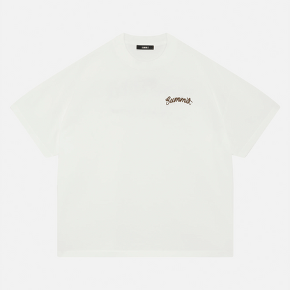 Summit Chainstitch T-Shirt 'Ecru' - Kick Game