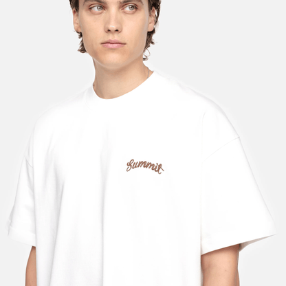 Summit Chainstitch T-Shirt 'Ecru' - Kick Game