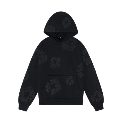 Denim Tears The Cotton Wreath Hooded Sweatshirt 'Black Monochrome' - Kick Game