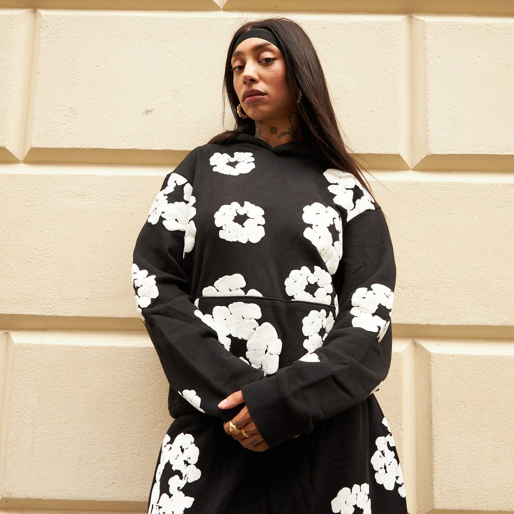 Black Organic Cotton T-shirt With Logo Print And Knot Detail M Woman