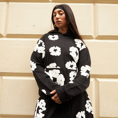 Denim Tears The Cotton Wreath Hooded Sweatshirt 'Black' - Kick Game