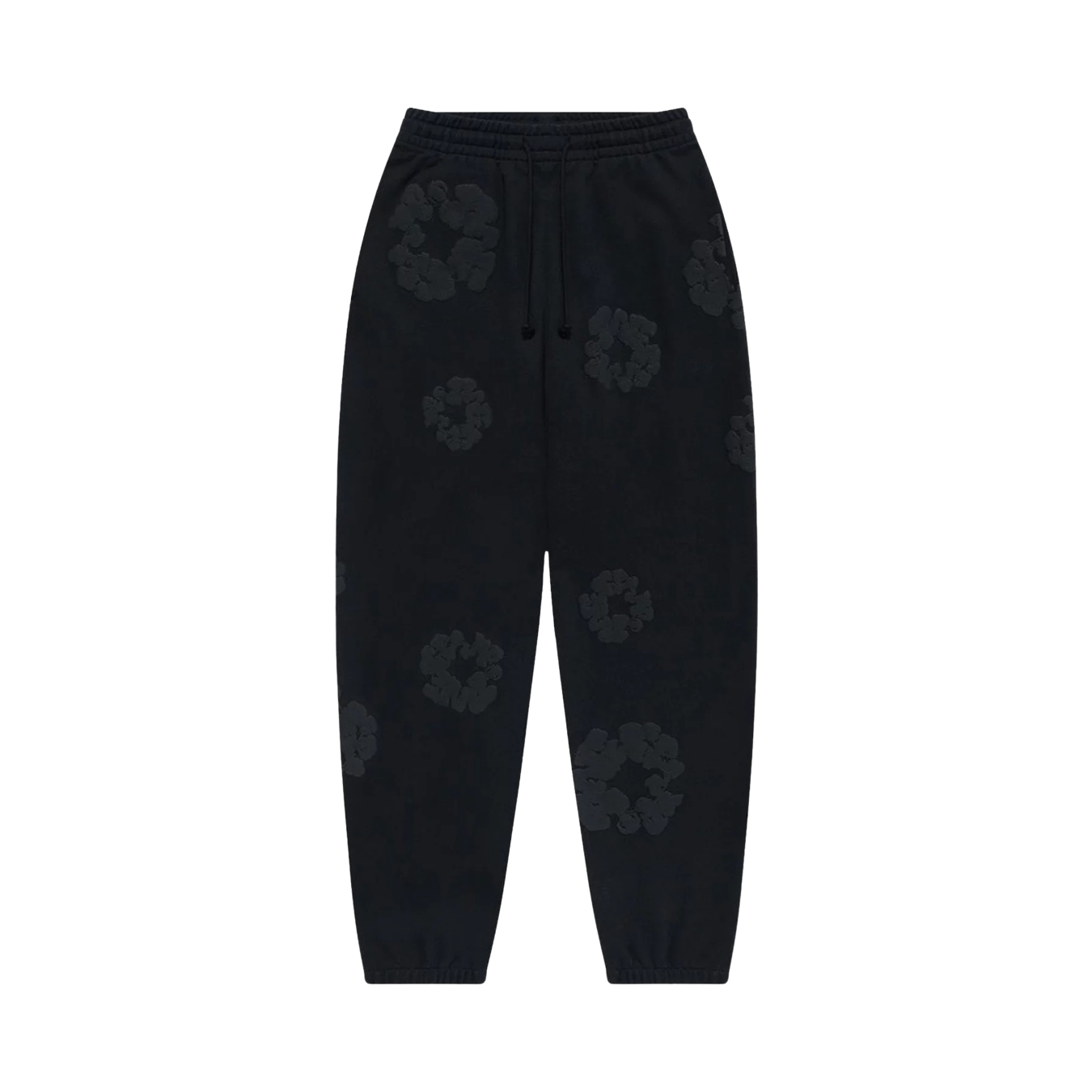 Denim Tears The Cotton Wreath Sweatpants 'Black Monochrome' - Kick Game