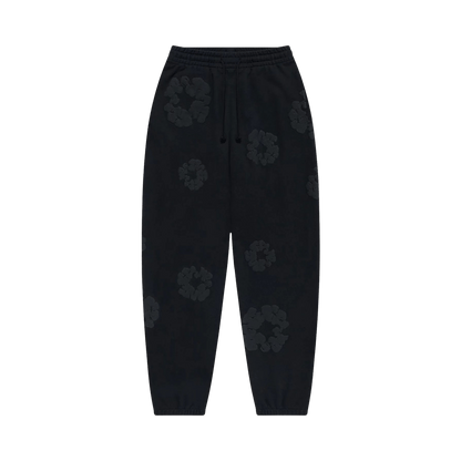 Denim Tears The Cotton Wreath Sweatpants 'Black Monochrome' - Kick Game