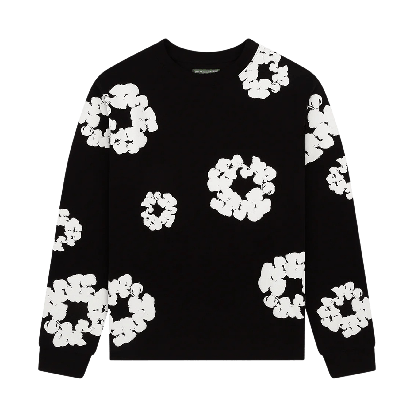 Denim Tears The Cotton Wreath Long Sleeve Tee 'Black' - Kick Game