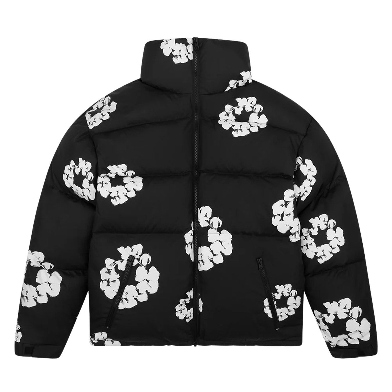 Denim Tears The Cotton Wreath Puffer Jacket 'Black' - Kick Game