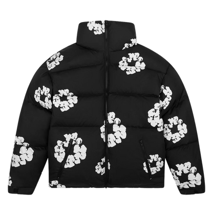 Denim Tears The Cotton Wreath Puffer Jacket 'Black' - Kick Game