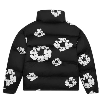 Denim Tears The Cotton Wreath Puffer Jacket 'Black' - Kick Game
