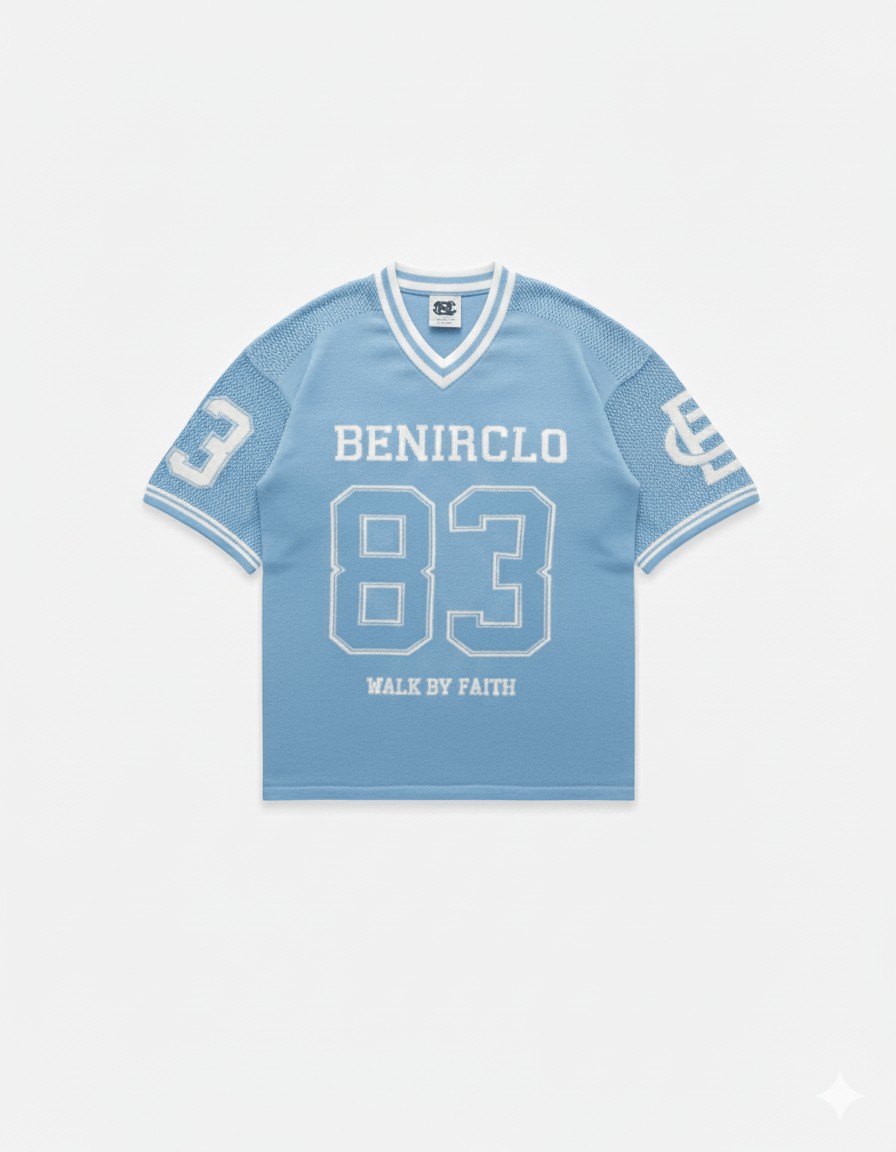 God’s Timing 83 knit Jersey - Light Blue - Kick Game