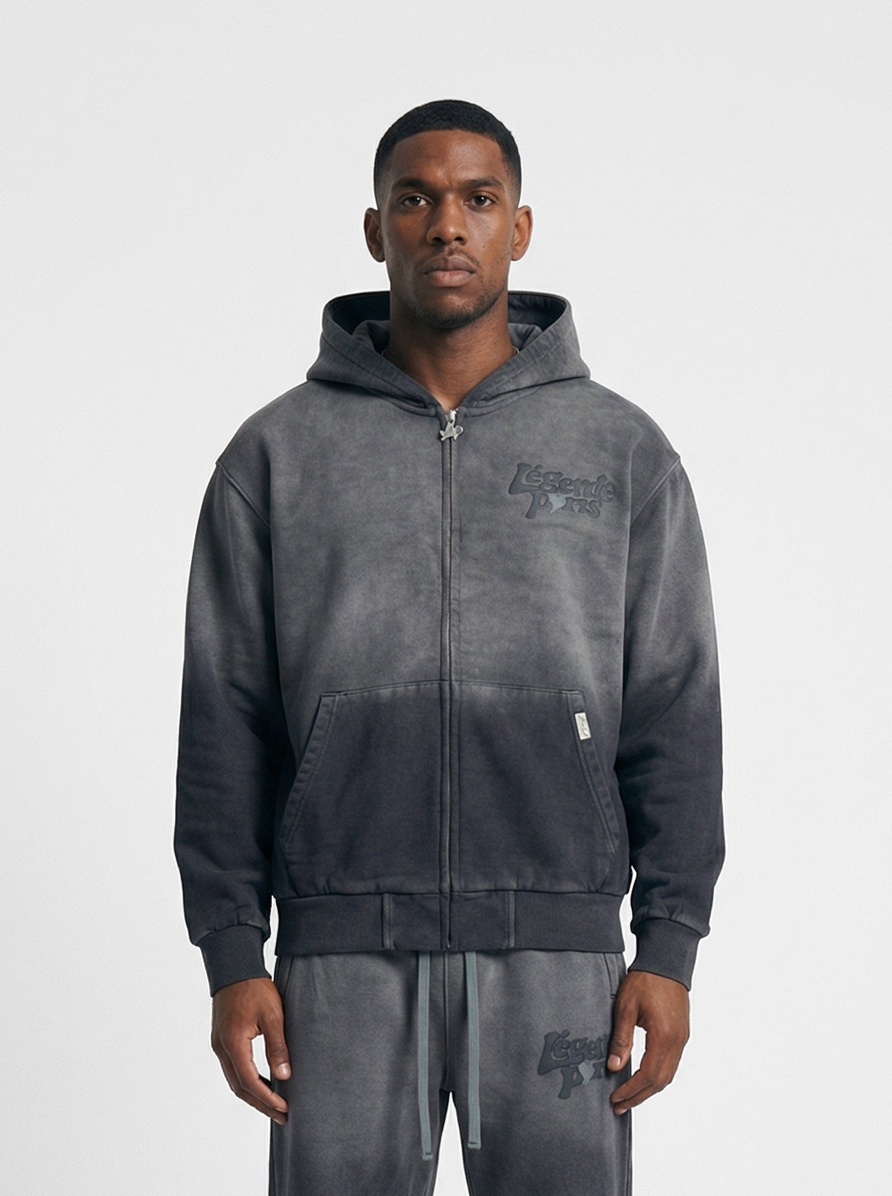 Legende Paris LND GRADIENT HOOD - CHARCOAL WASHED - Kick Game