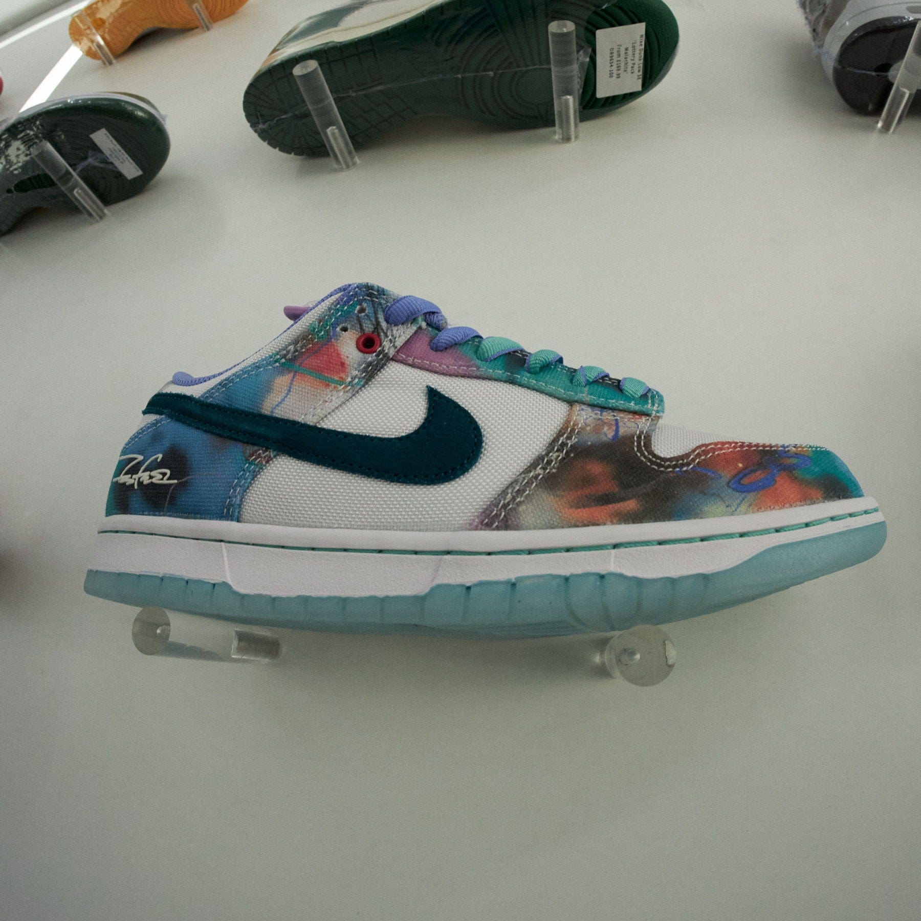 Futura Laboratories x Nike Dunk SB Low 'Bleached Aqua' - Kick Game