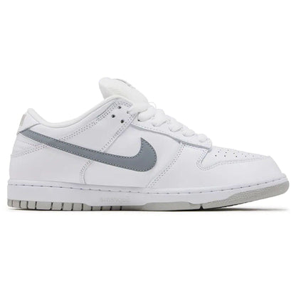 Nike Dunk Low SB x Supreme 'White Metallic Silver' - Kick Game