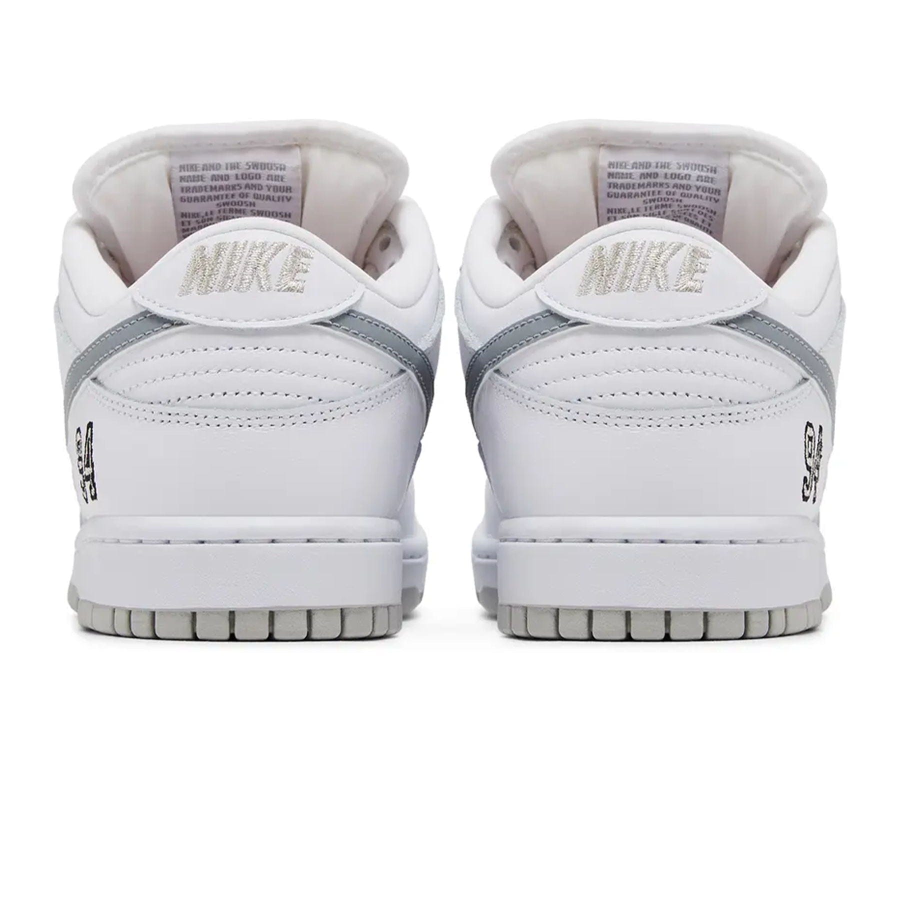 Nike Dunk Low SB x Supreme 'White Metallic Silver' - Kick Game