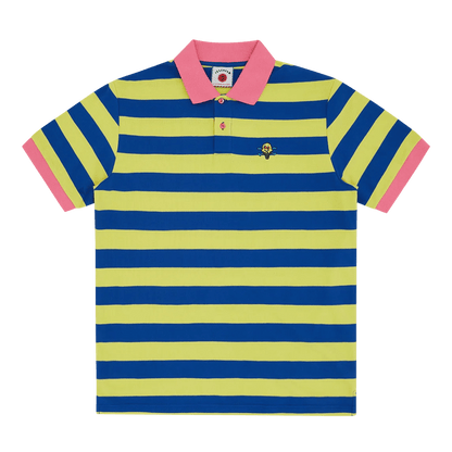 ICECREAM Cones and Bones Striped Polo Shirt 'Slime Green / Blue Stripe' - Kick Game