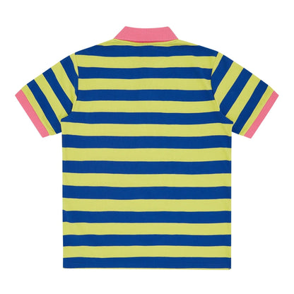 ICECREAM Cones and Bones Striped Polo Shirt 'Slime Green / Blue Stripe' - Kick Game