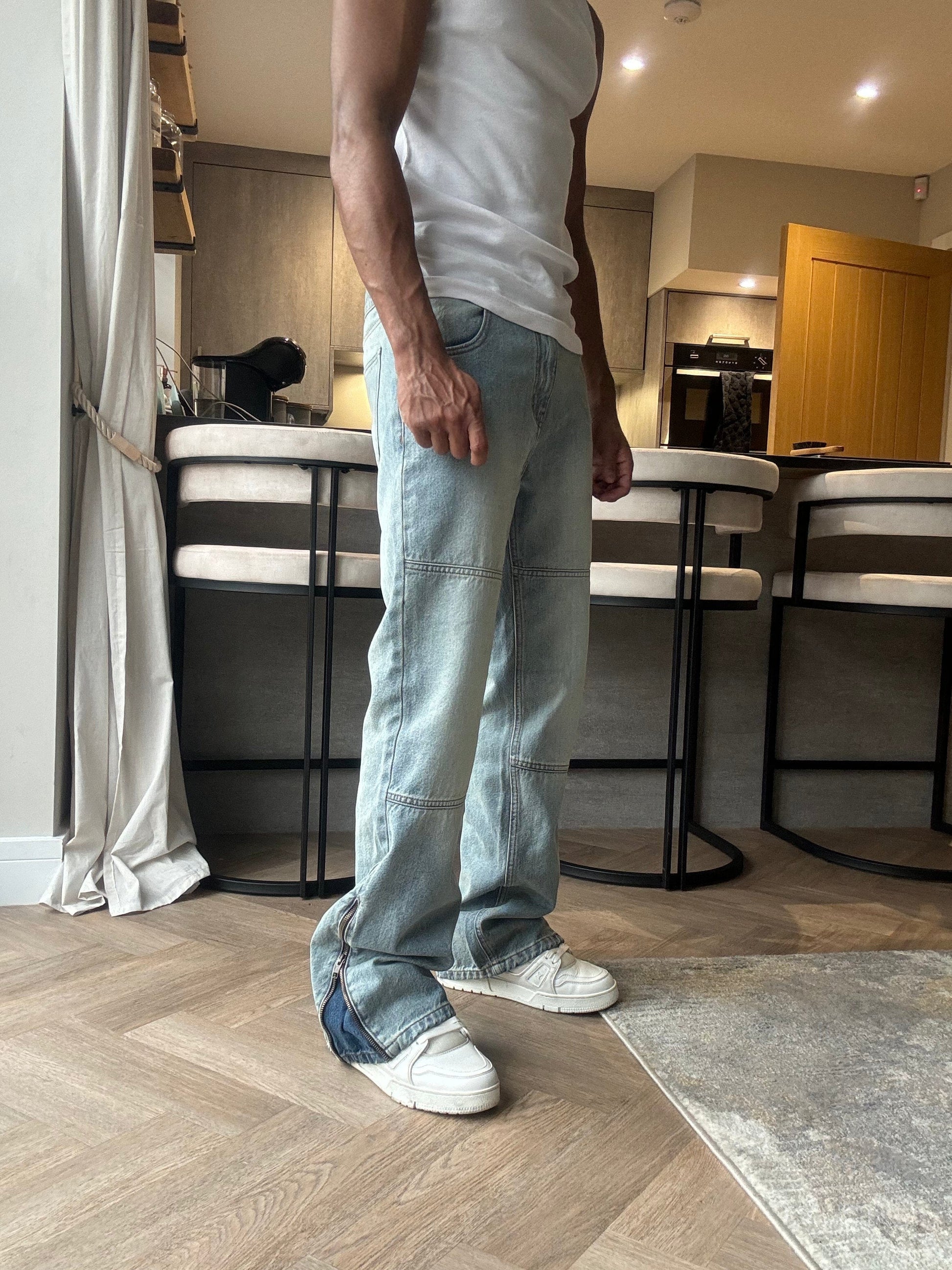 Zip Flare Denim - Sky Blue - Kick Game