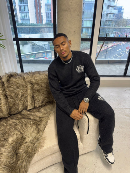 Mohair Knit BC Jogger - Black - Kick Game