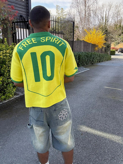 04 dinho inspired knit Jersey - Yellow - Kick Game