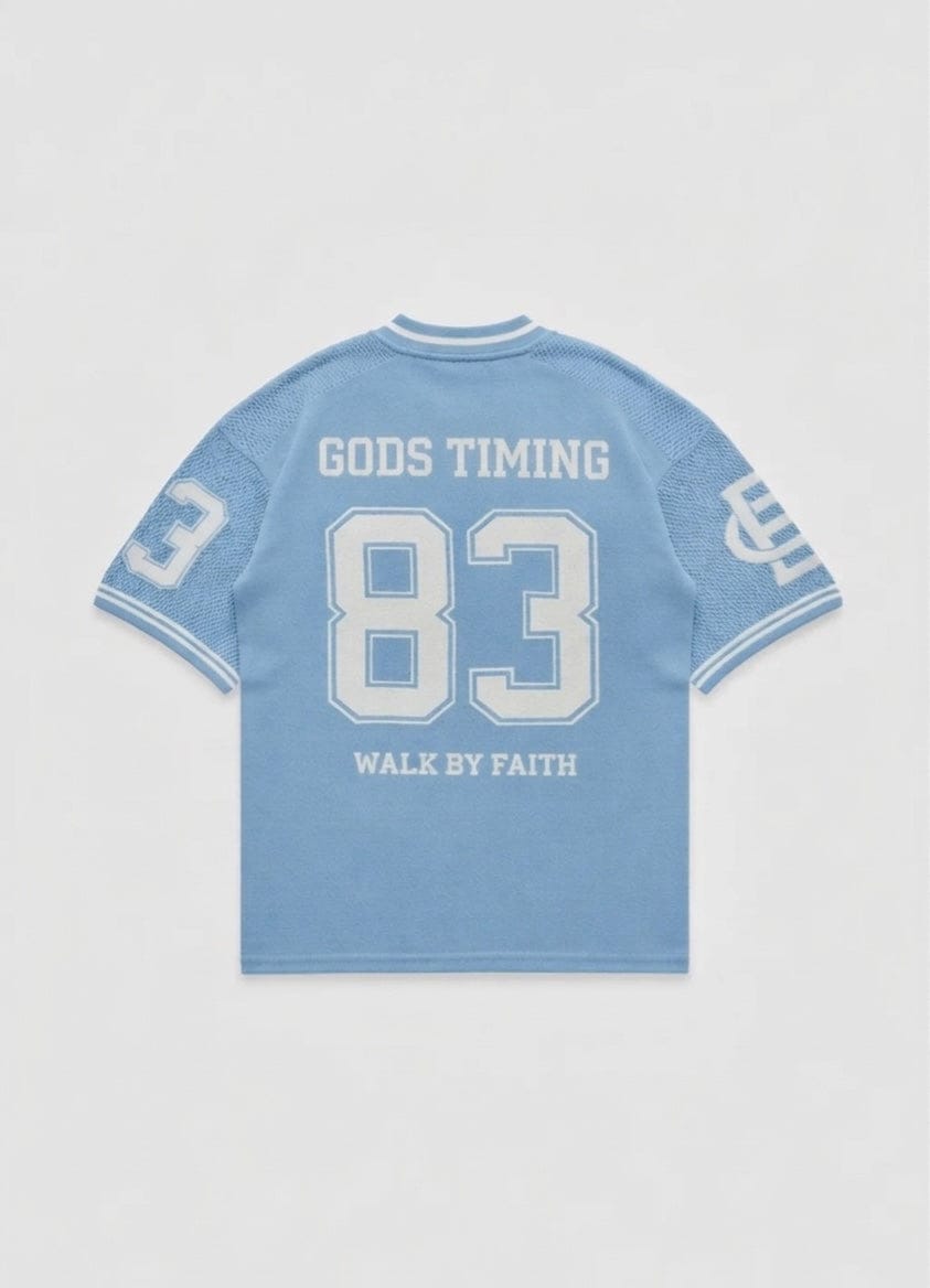 God’s Timing 83 knit Jersey - Light Blue - Kick Game