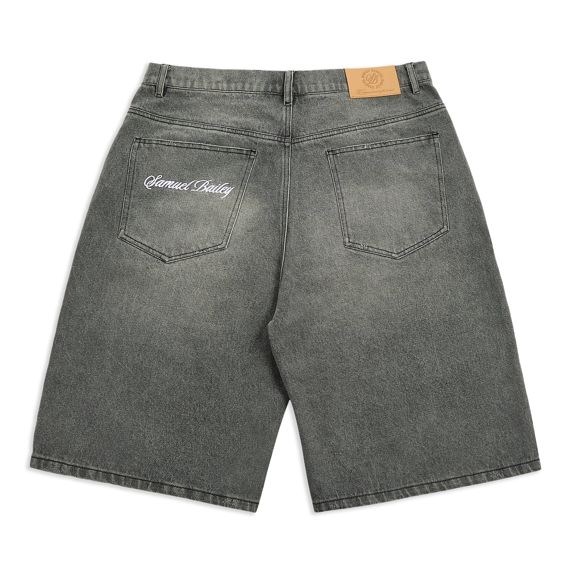 GRAPHITE WASHED DENIM JORTS - Kick Game