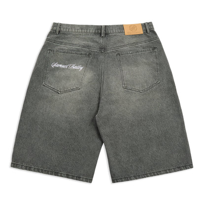 GRAPHITE WASHED DENIM JORTS - Kick Game