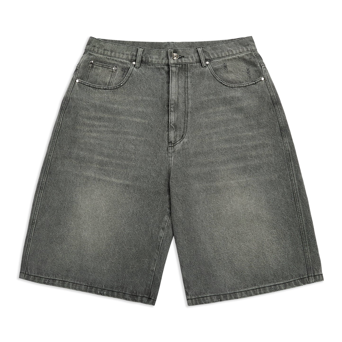 GRAPHITE WASHED DENIM JORTS - Kick Game