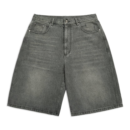 GRAPHITE WASHED DENIM JORTS - Kick Game