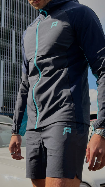 Reprimo Vortex Windbreaker Jacket 'Blue Steel Cyan' - Kick Game