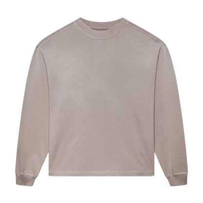 KAIZEN MARKET BLANK HEAVYWEIGHT FADE OUT LONGSLEEVE TEE MOCHA - Kick Game