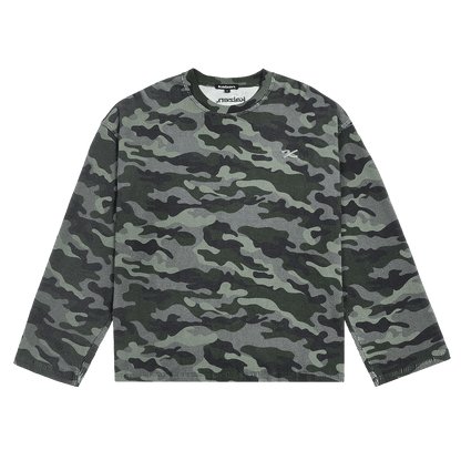 KAIZEN MARKET CAMO WAFFLE LONGSLEEVE - Kick Game