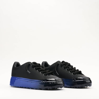 MALLET GRFTR Lite Men's Black Blue Ombre Dip Leather Trainers - Kick Game