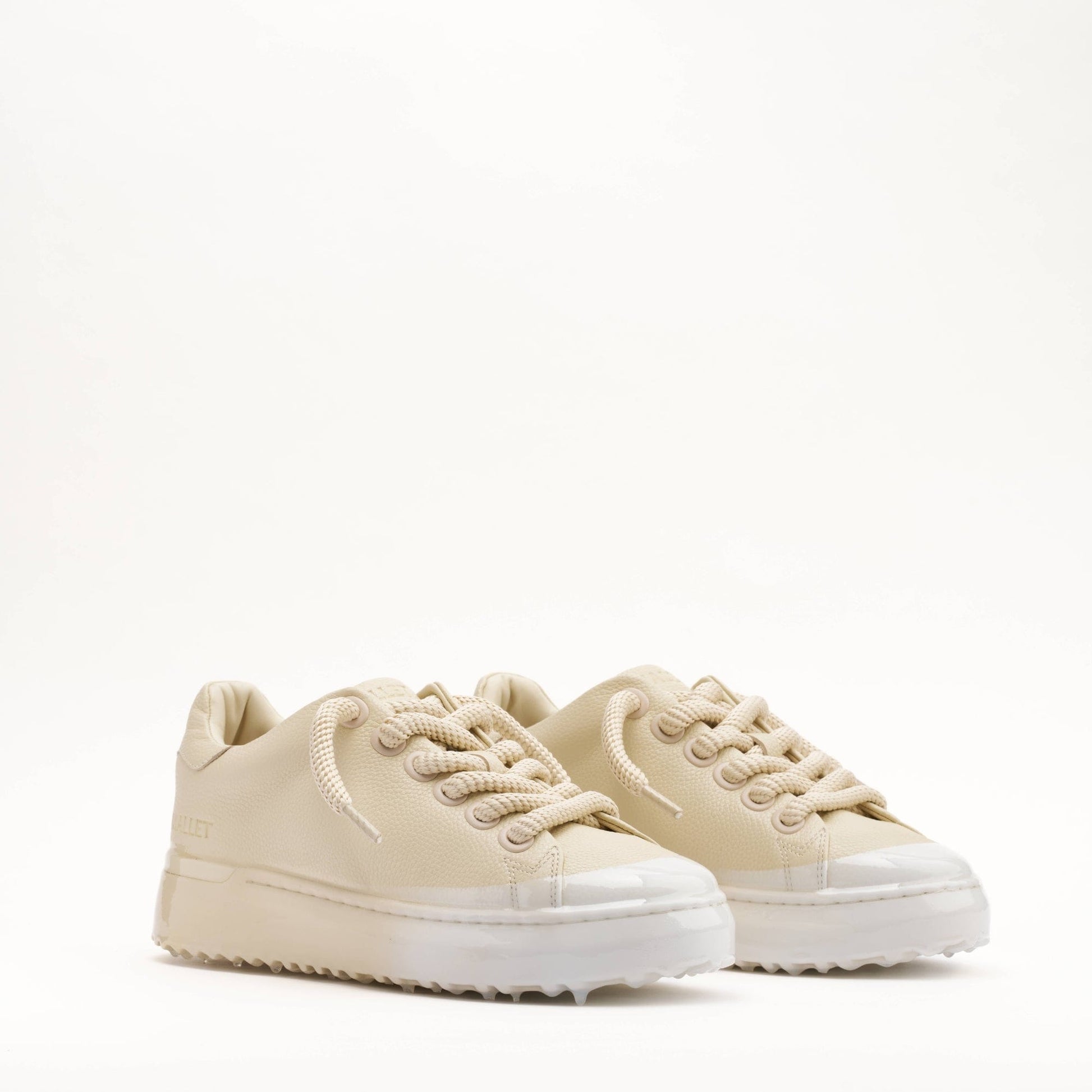 MALLET GRFTR Lite Men's Beige Ombre Dip Leather Trainers - Kick Game