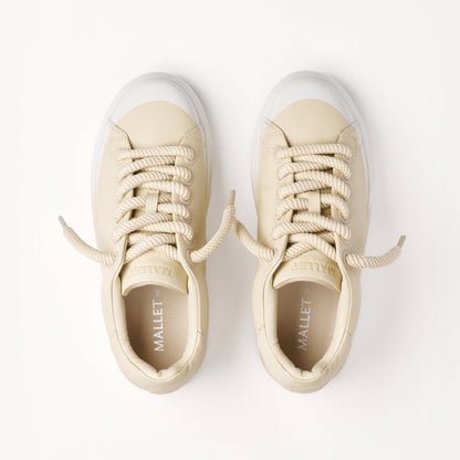 MALLET GRFTR Lite Men's Beige Ombre Dip Leather Trainers - Kick Game
