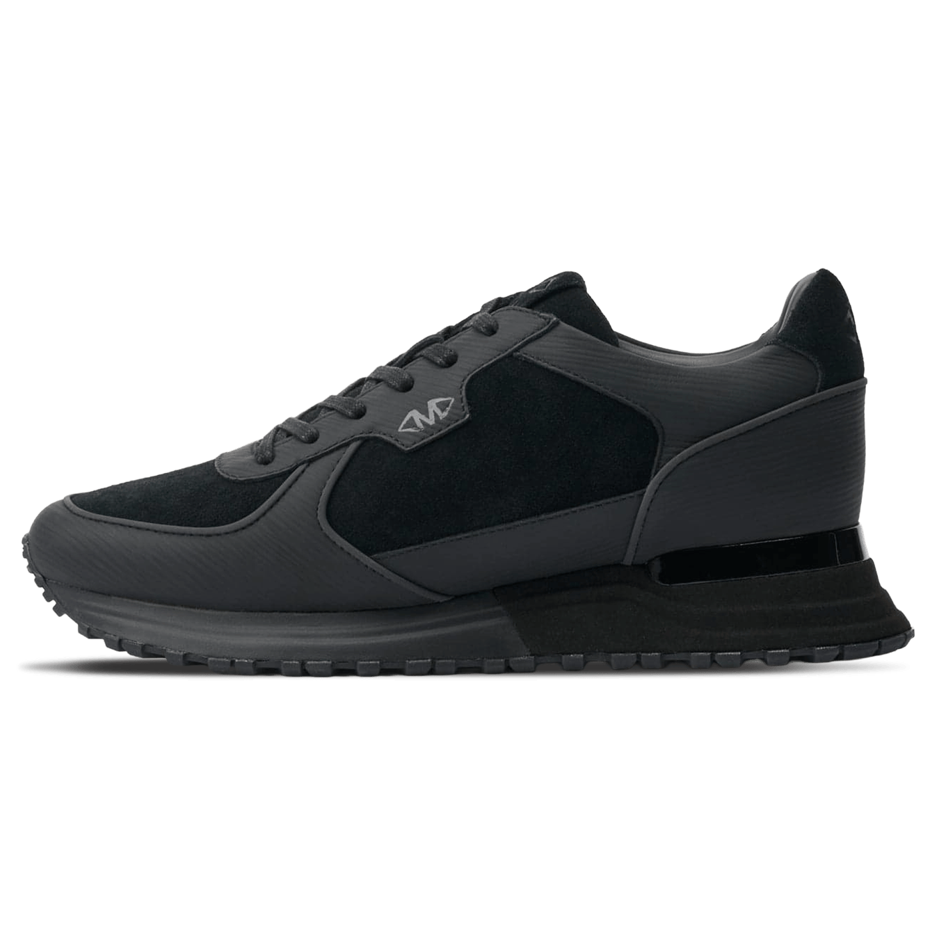 MALLET Boundary Men's Black Ripple Leather Trainers - Kick Game