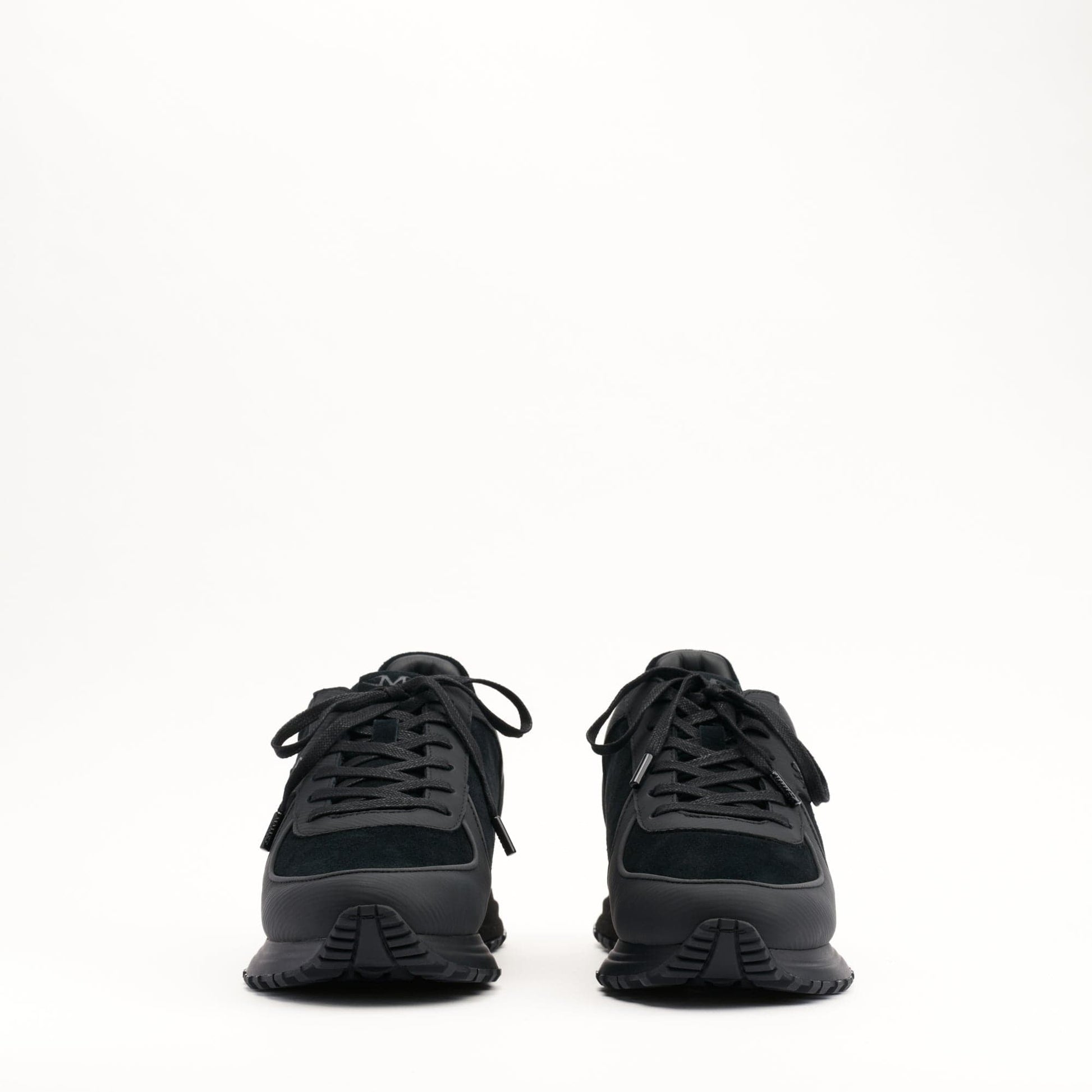 MALLET Boundary Men's Black Ripple Leather Trainers - Kick Game