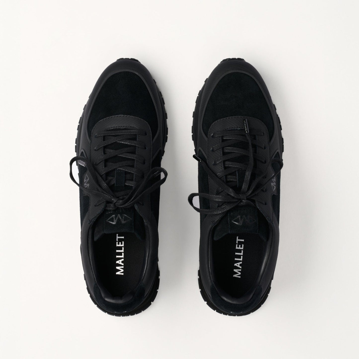 MALLET Boundary Men's Black Ripple Leather Trainers - Kick Game