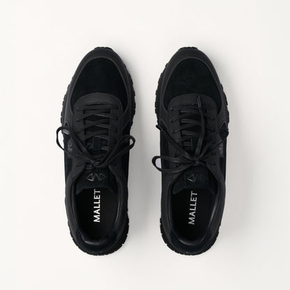 MALLET Boundary Men's Black Ripple Leather Trainers - Kick Game