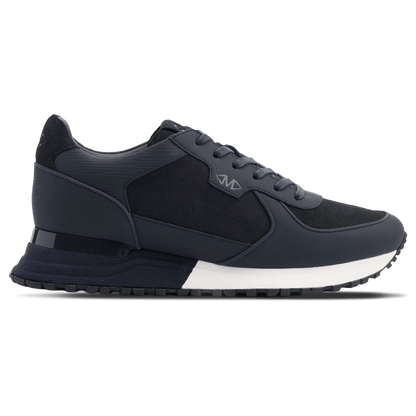 MALLET Boundary Men's Navy Ripple Leather Trainers - Kick Game
