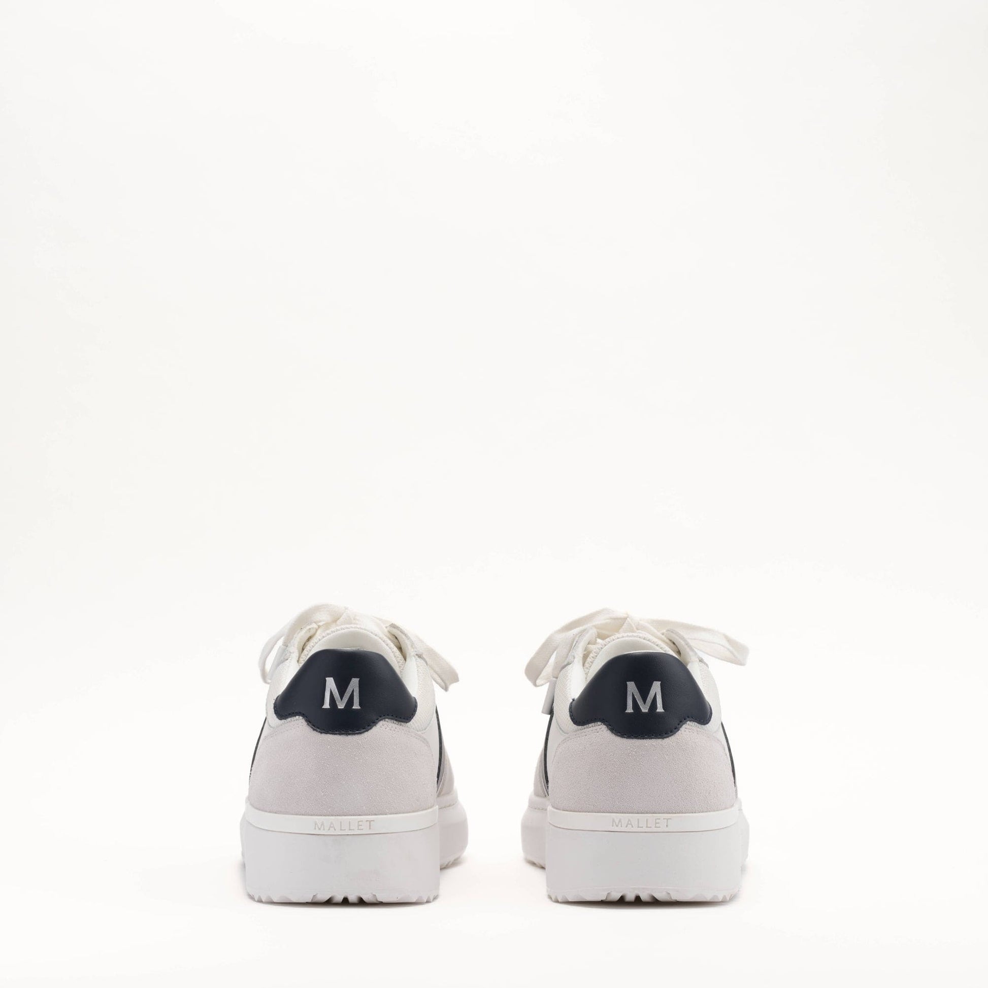 MALLET Hoxton Lite Men's White Navy Leather Trainers - Kick Game