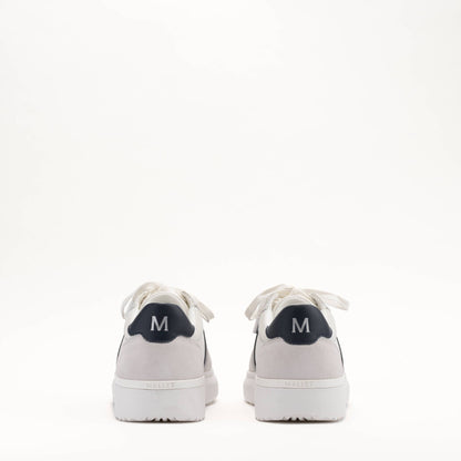 MALLET Hoxton Lite Men's White Navy Leather Trainers - Kick Game