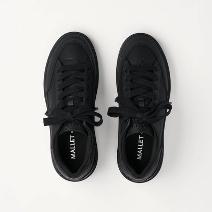 MALLET Lansbury Men's Black Leather & Nylon Trainers - Kick Game