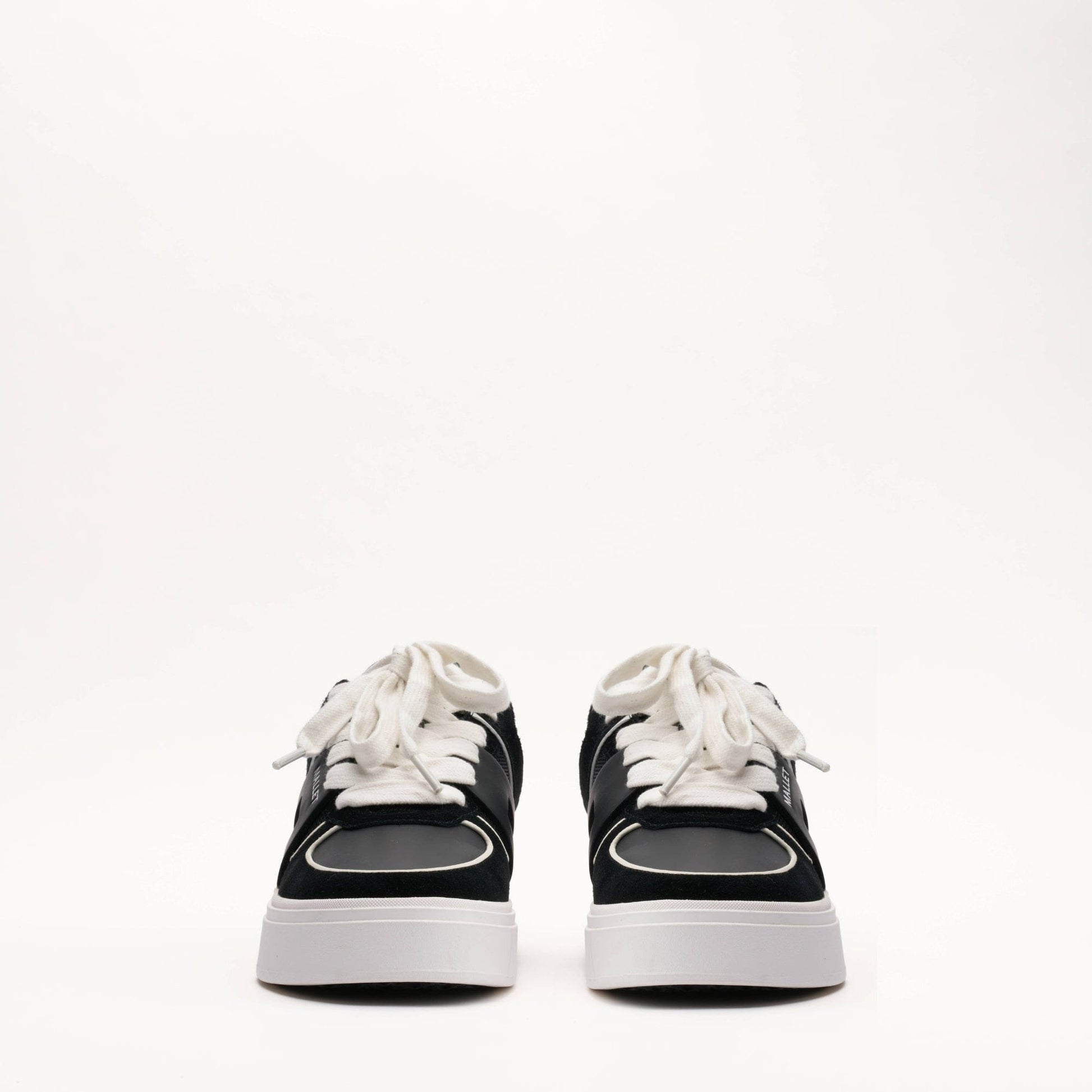 MALLET Fenchurch Men's Black White Leather Trainers - Kick Game