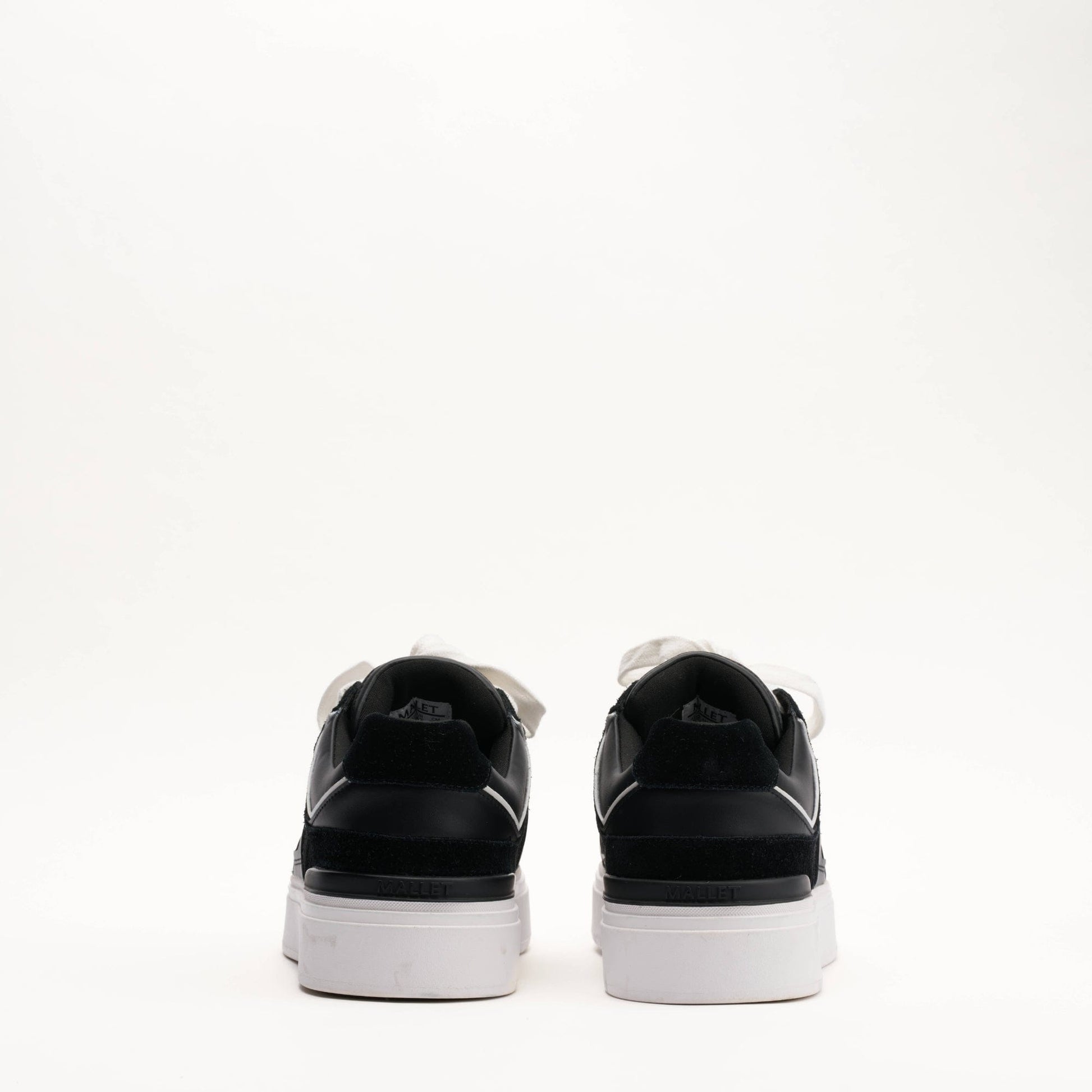 MALLET Fenchurch Men's Black White Leather Trainers - Kick Game