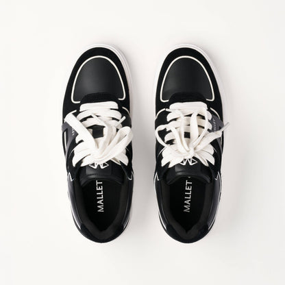 MALLET Fenchurch Men's Black White Leather Trainers - Kick Game