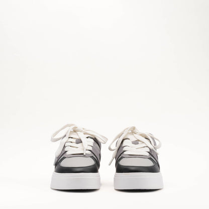 MALLET Fenchurch Men's Grey Black Leather Trainers - Kick Game