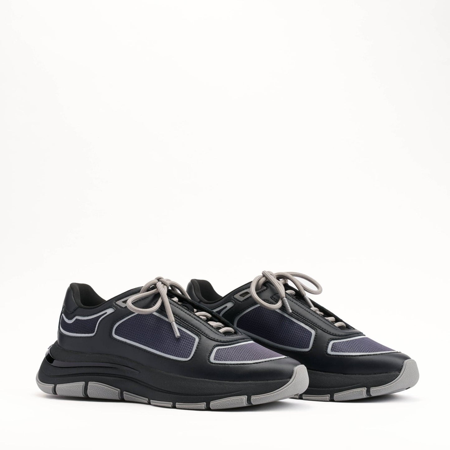 MALLET Alton Men's Black Chrome Ombre Leather Trainers - Kick Game