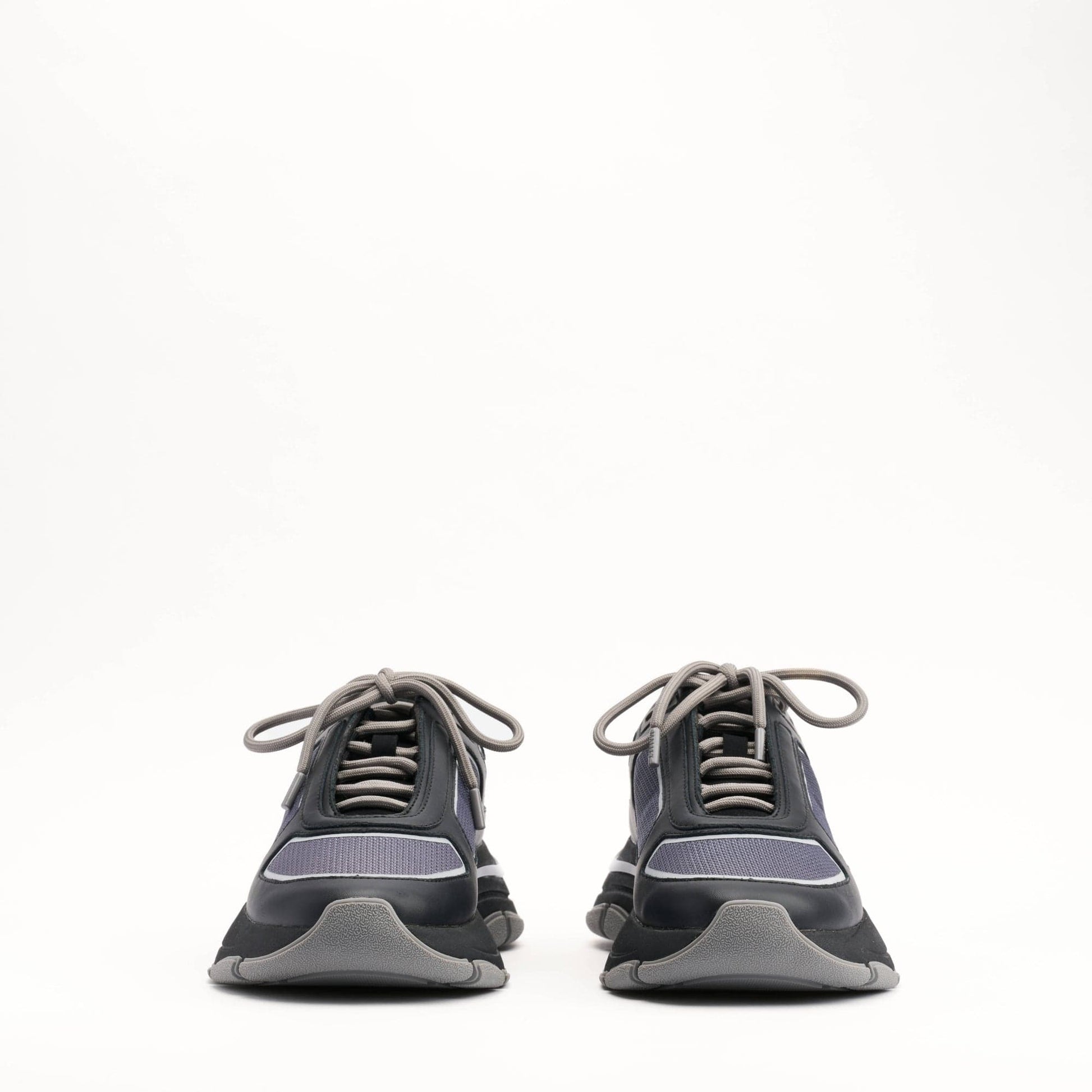 MALLET Alton Men's Black Chrome Ombre Leather Trainers - Kick Game