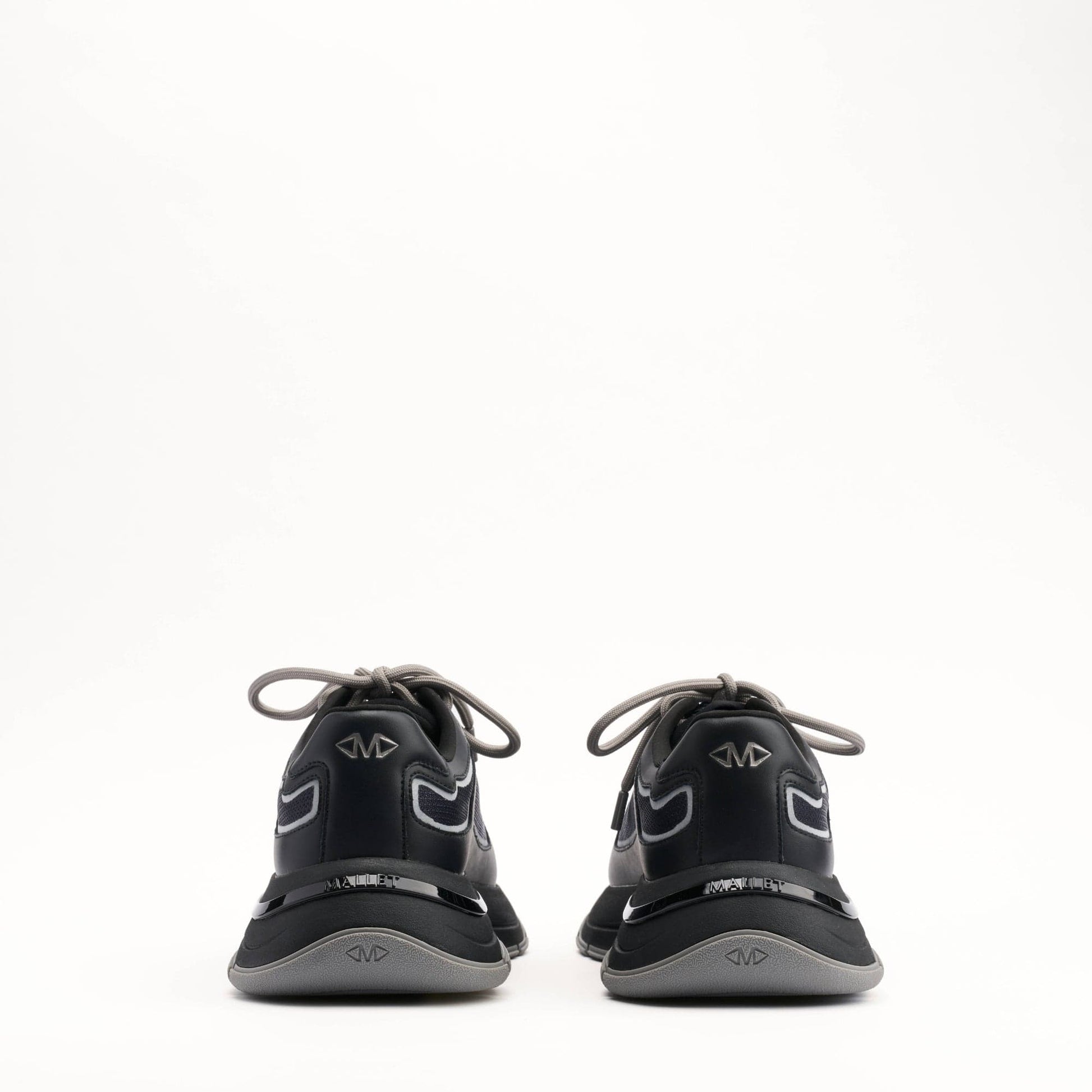 MALLET Alton Men's Black Chrome Ombre Leather Trainers - Kick Game